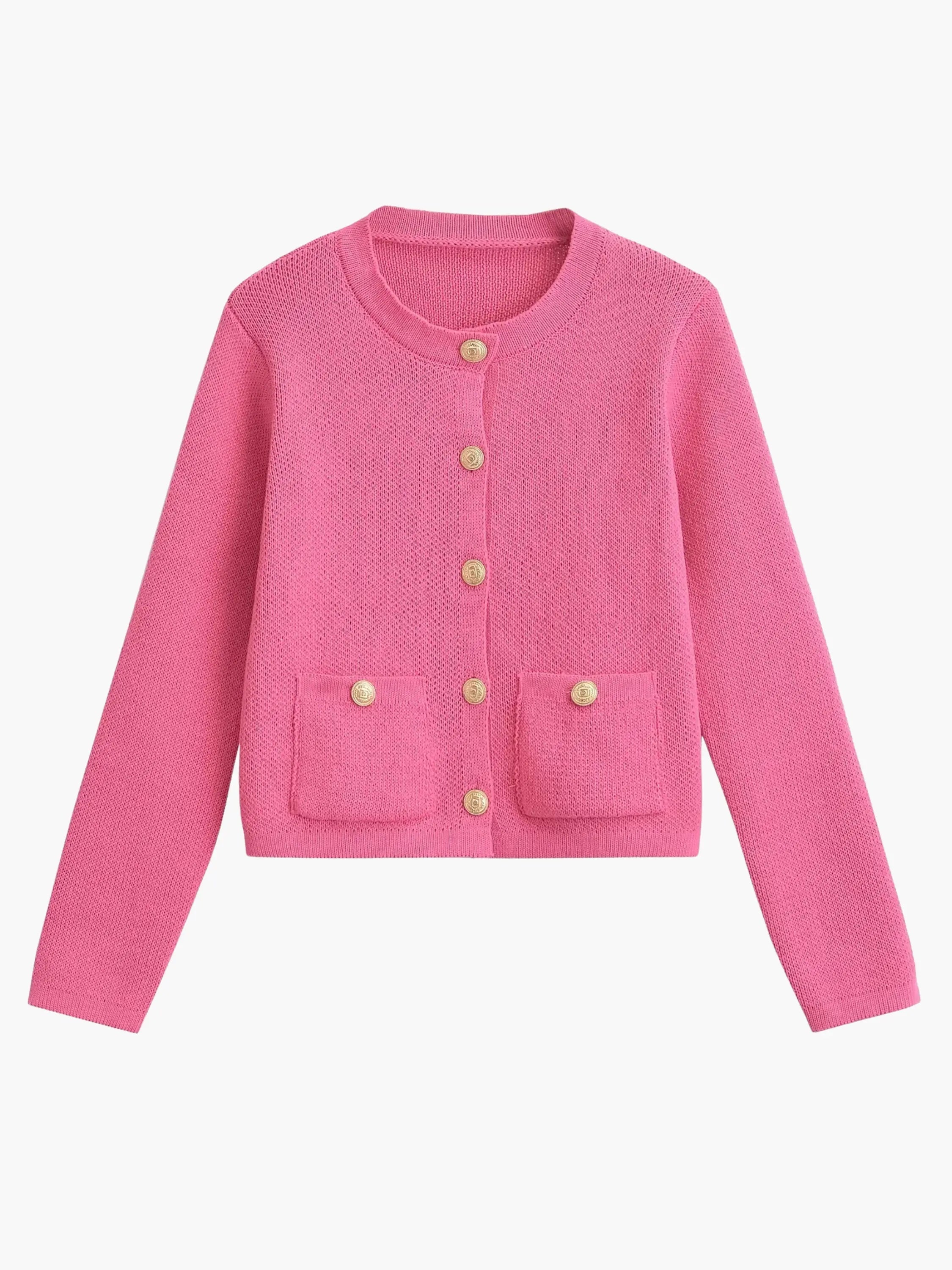 Pia | Klassische Strickjacke mit Taschen-Details