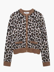 Nicole | Leopard Print Strickjacke