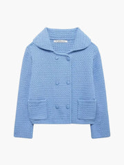 Dietlinde | Texturierte zweireihige Strickjacke