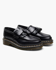 Olivia | Retro-Stil Schwarze Loafer aus Leder mit Fransen
