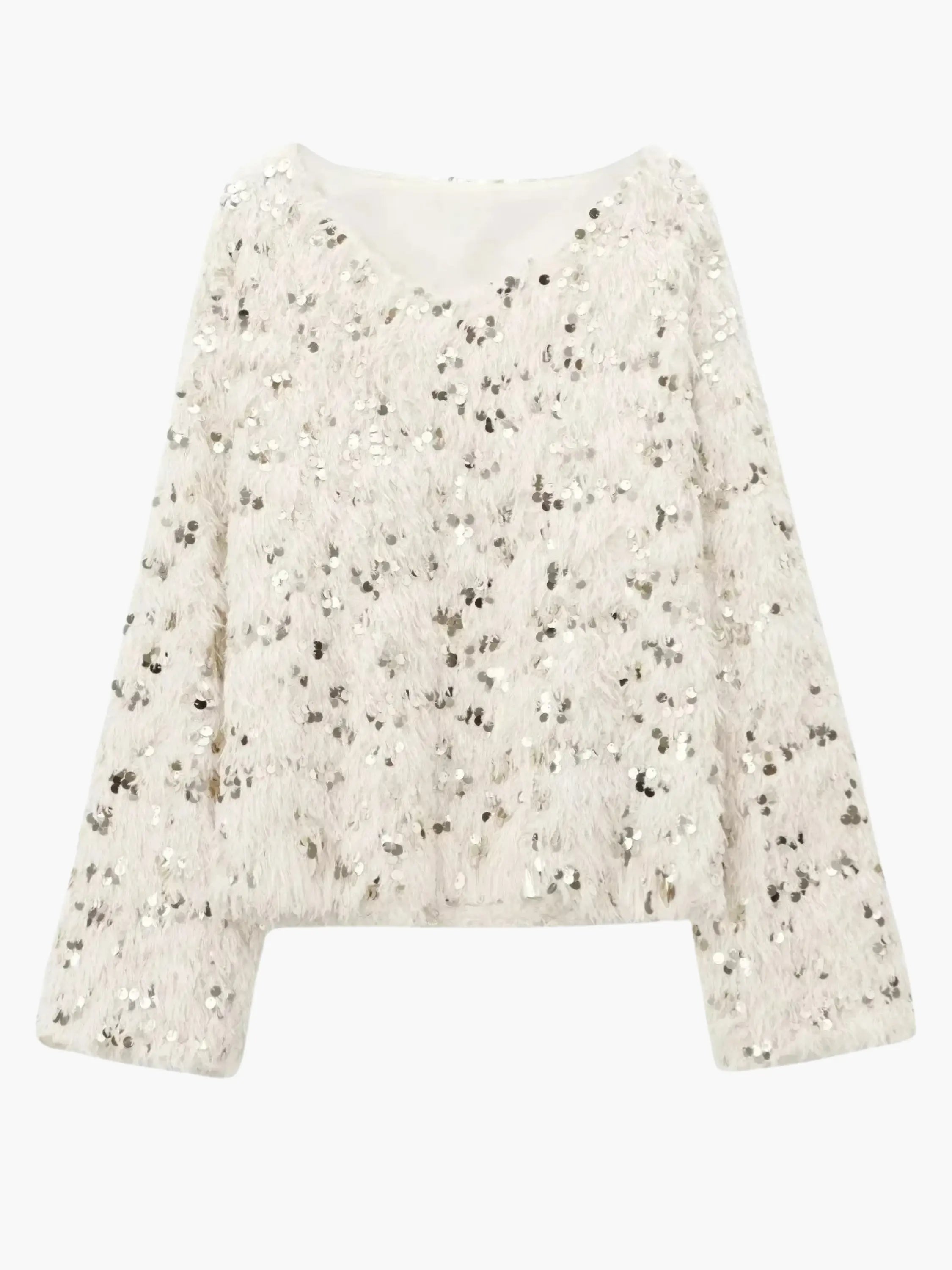 Wilhelmine | Glamouröser Glitzer-Strickpullover für Damen