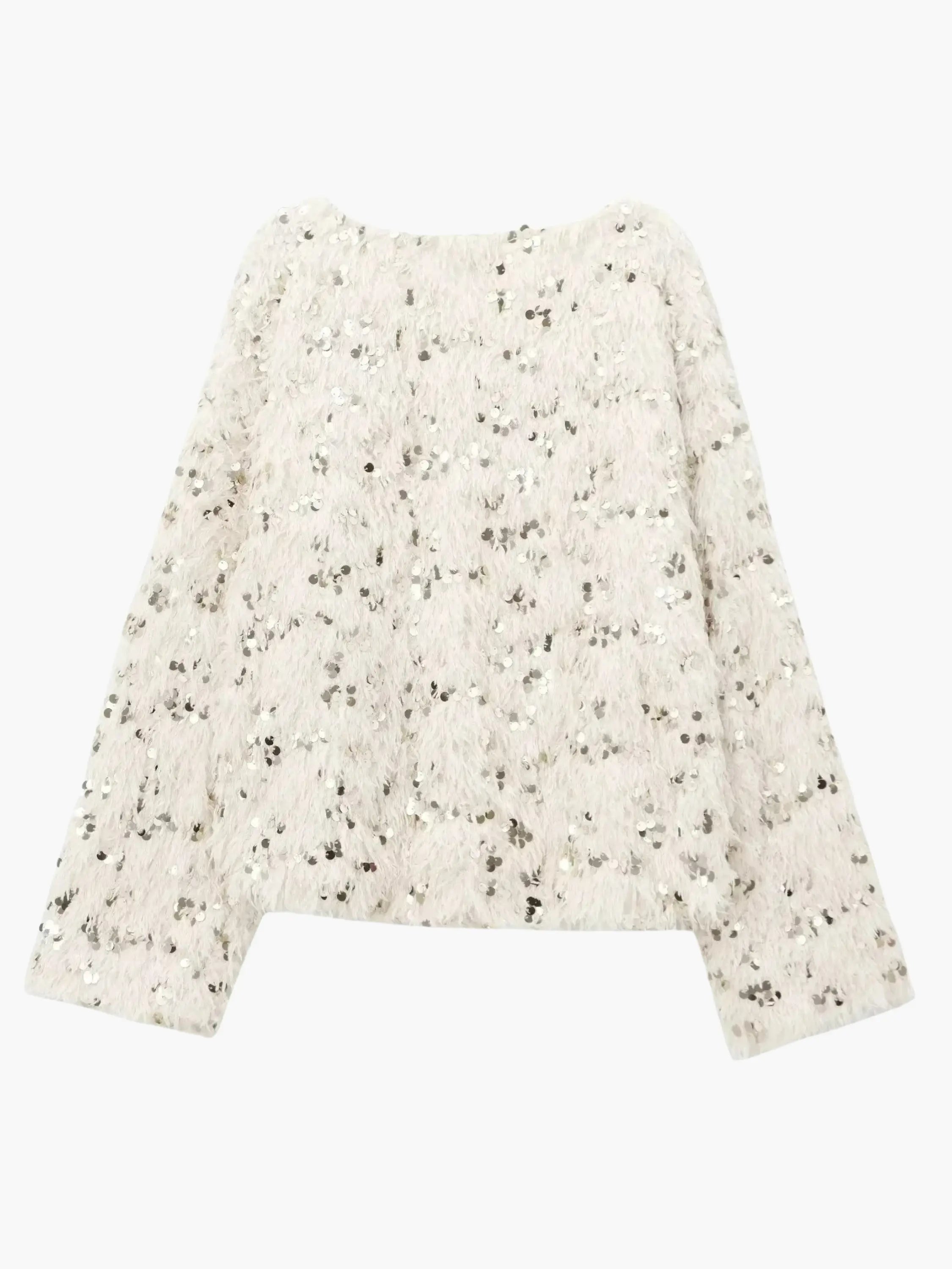 Wilhelmine | Glamouröser Glitzer-Strickpullover für Damen