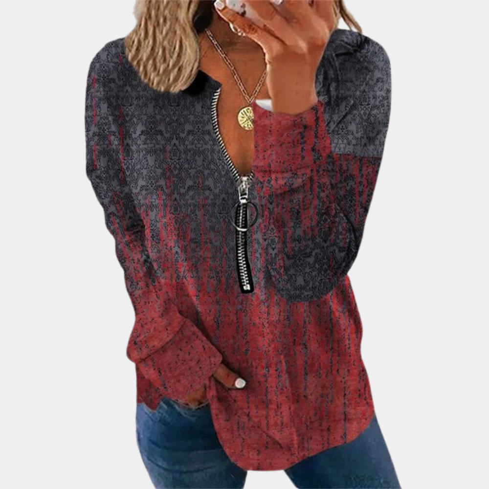 Damenpullover mit Vintage-Print für einen zeitlosen Look