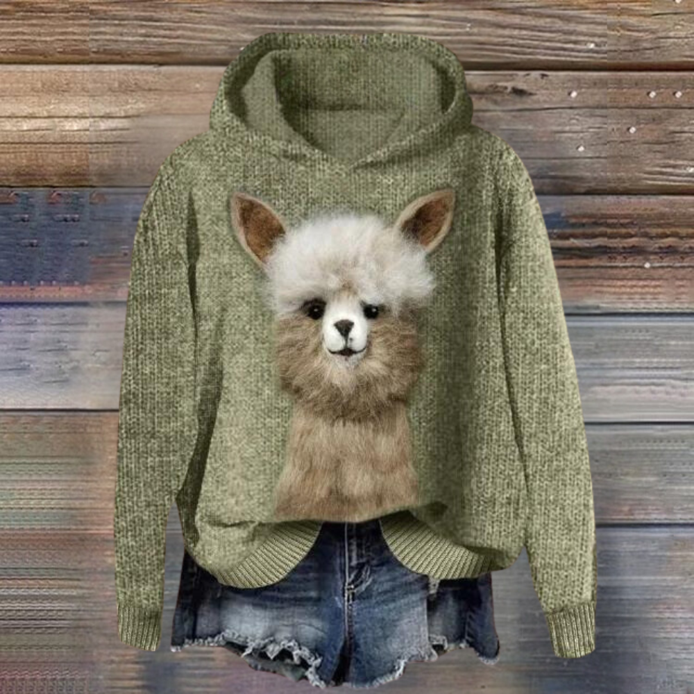 Talia - Trendiger Damenpullover mit lebhaftem Tierprint